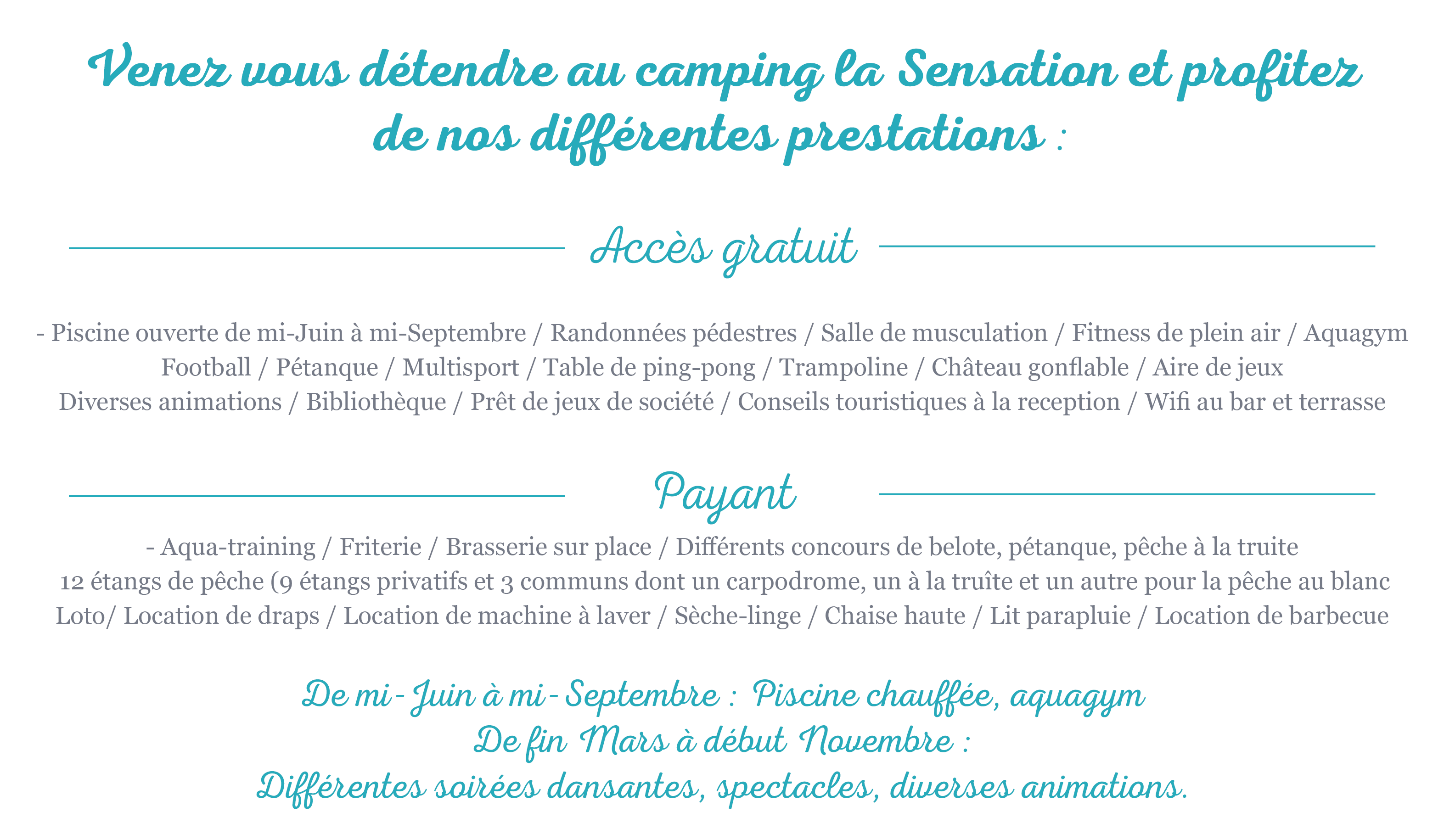 Activités la sensation